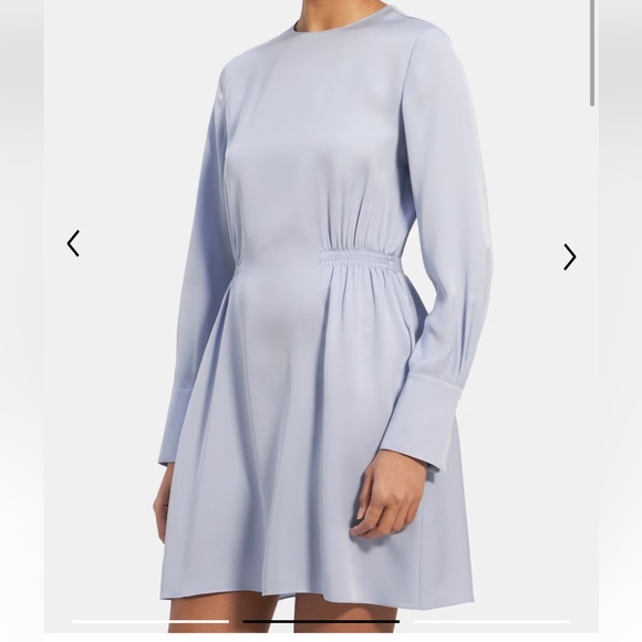 Theory Lucillia Dress in Silk Georgette, Size 0, Navy Pattern. - Picture 4 of 6